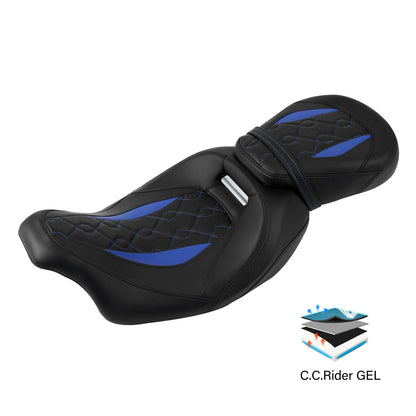 Gel Driver Passenger Pillion Seats for Harley Street Glide (2009-2023)