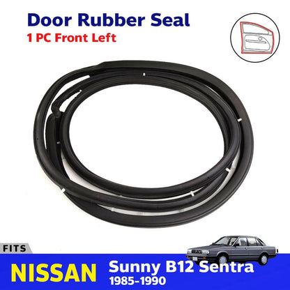 Door Rubber Weatherstrip Front LH Fits Nissan Sentra Sunny B12 4D SED 1985-90