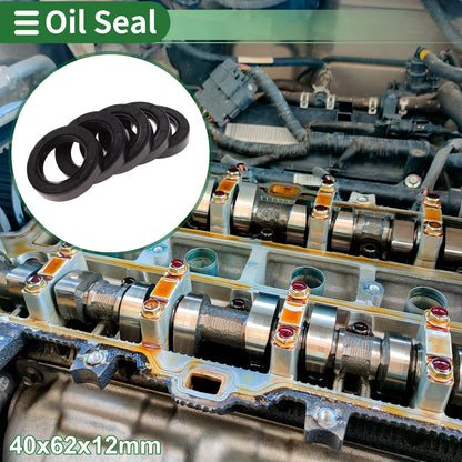 Oil Seal 40x62x12mm NBR Rubber High Pressure Black 5 Pcs