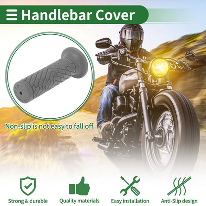25mm Hand Grips Cover Handlebar Grips TPU Dark Gray for Motorcycle