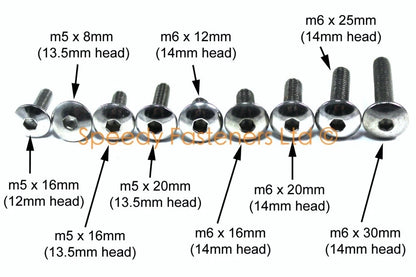 Stainless Steel Fairing Bolts m5 m6 for Honda CBR 600 900 Fireblade VTR VFR