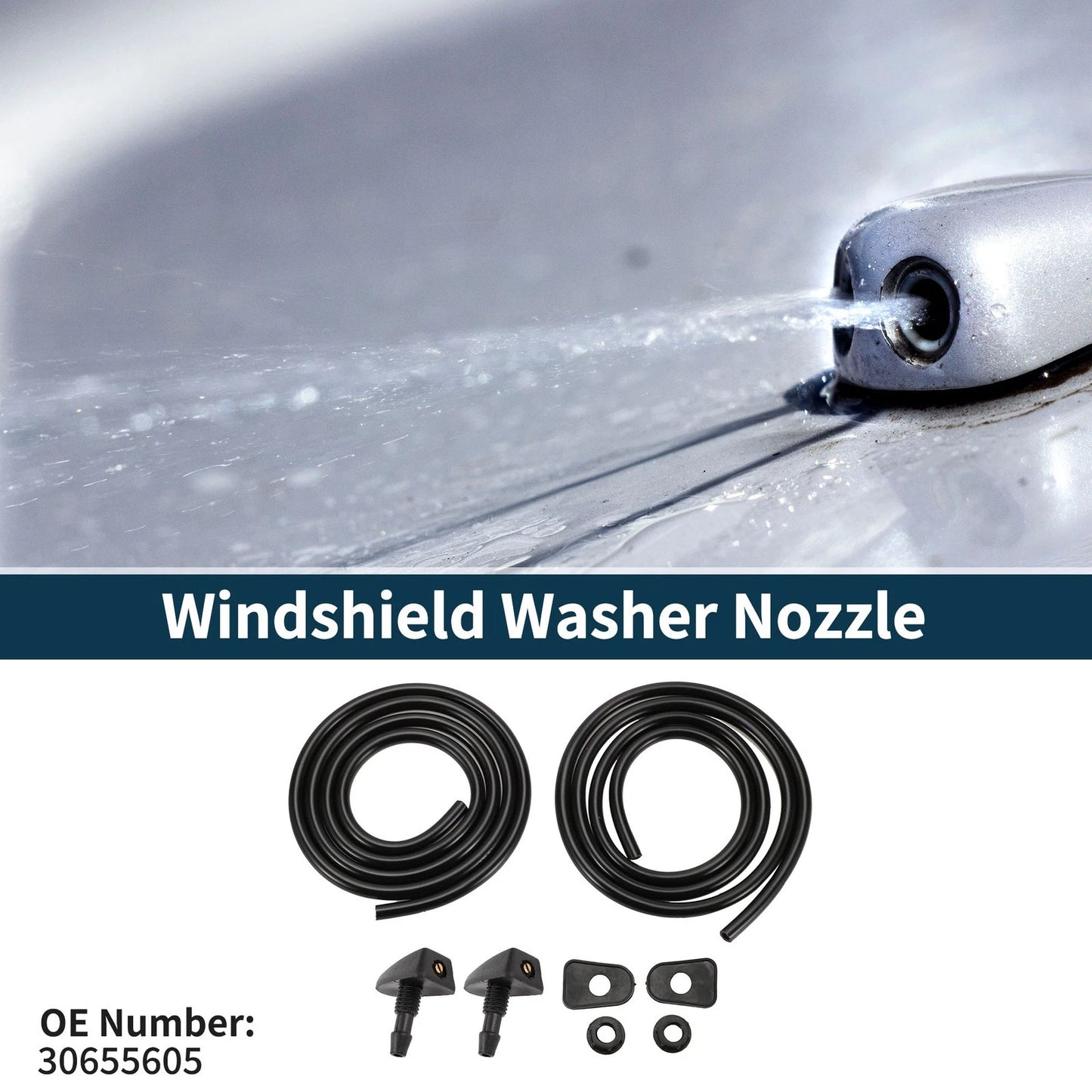 Windshield Washer Nozzle & Fluid Hose for Volvo C30 (2007-2013)