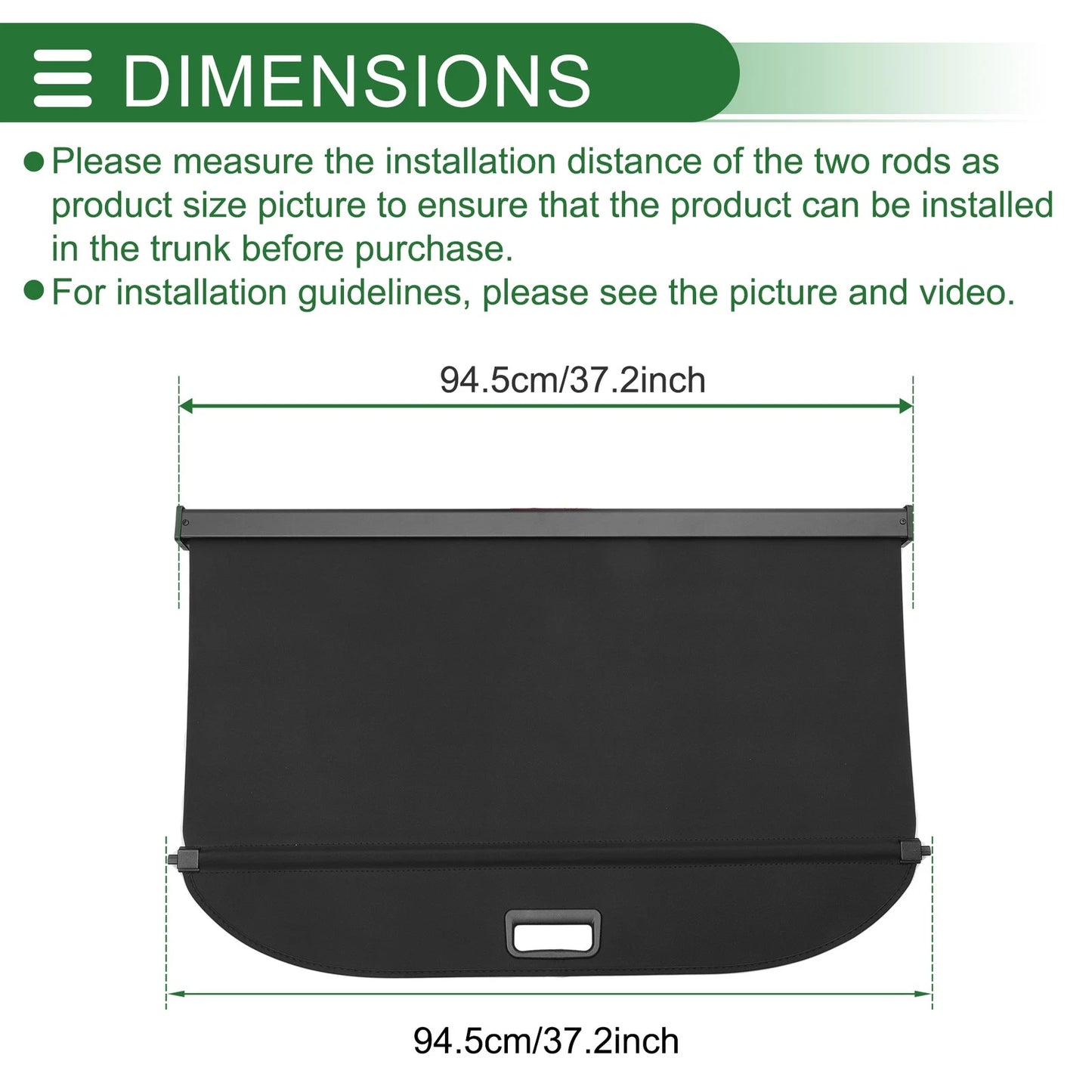 Car Trunk Retractable Cargo Cover Gloss Black for CHEVROLET Trax (2024-2025)