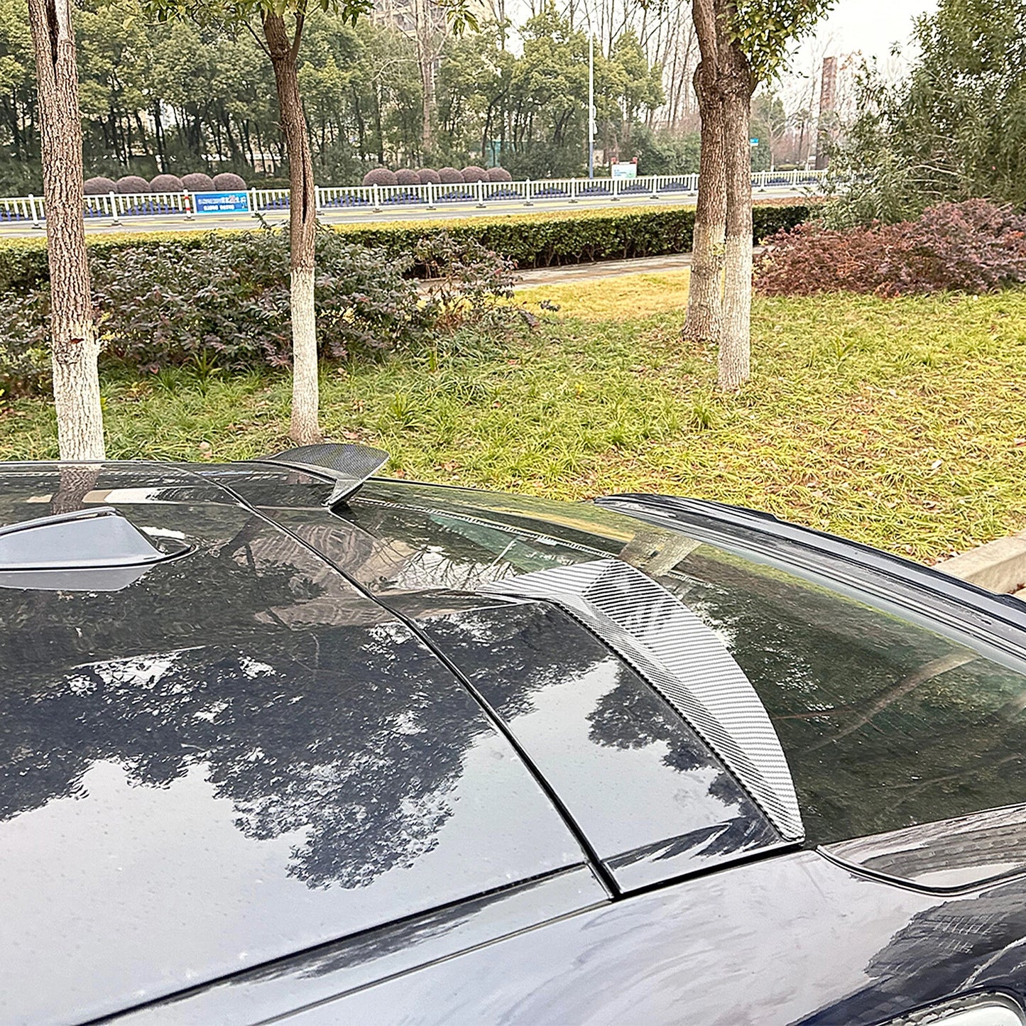 2 x Rear Boot Spoiler Lip for BMW X6 G06 (2019-2024) Carbon Fiber Look