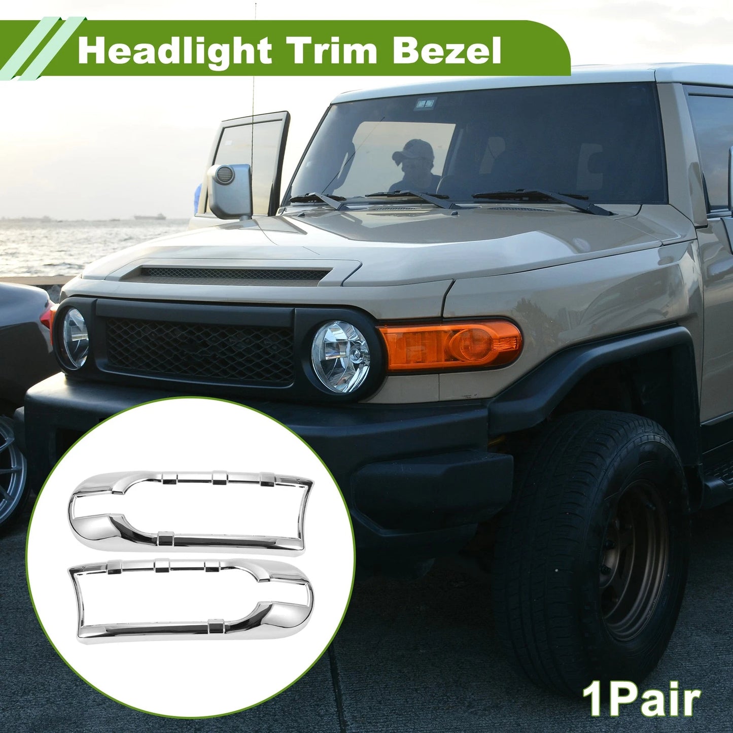 Front Left Right Headlight Trim Bezel for Toyota FJ Cruiser (2007-2014)