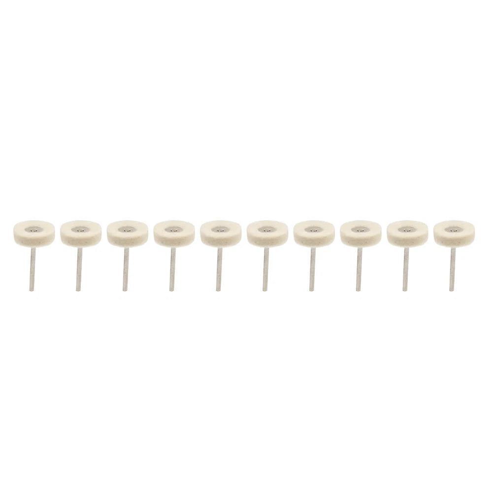 10 x Wool Felt Polishing Buffing Wheel Discs for Rotary Tool 3mm Shank