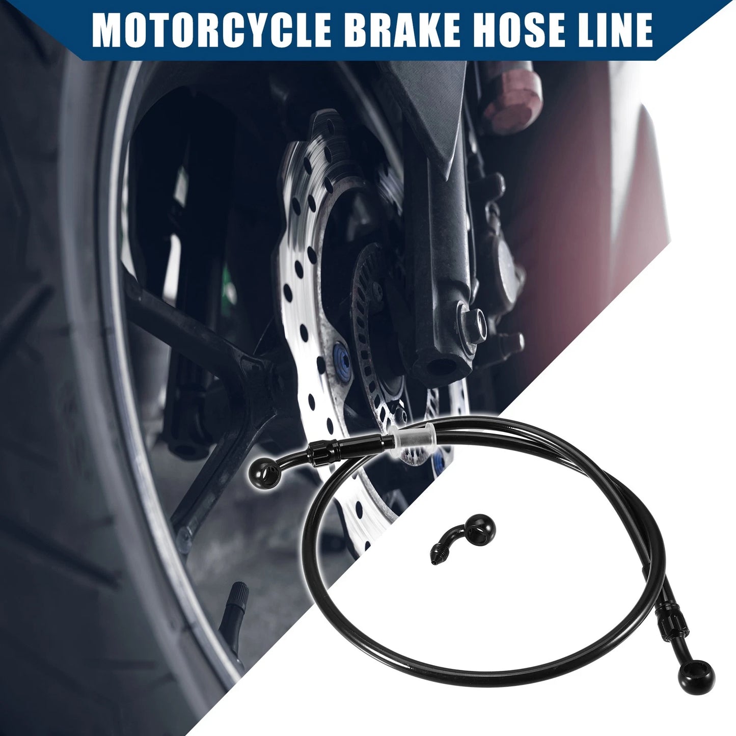 Set 80cm Length Motorcycle Hydraulic Brake Line Oil Hose Fitting with Banjo