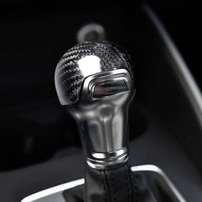 Real Carbon Fiber Gear Shift Knob Head Cover Trim For Audi A3 S3 2012-2018