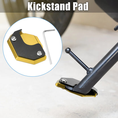 1 Set Aluminum Alloy Kickstand Pad with Wrench Black Yellow for Honda