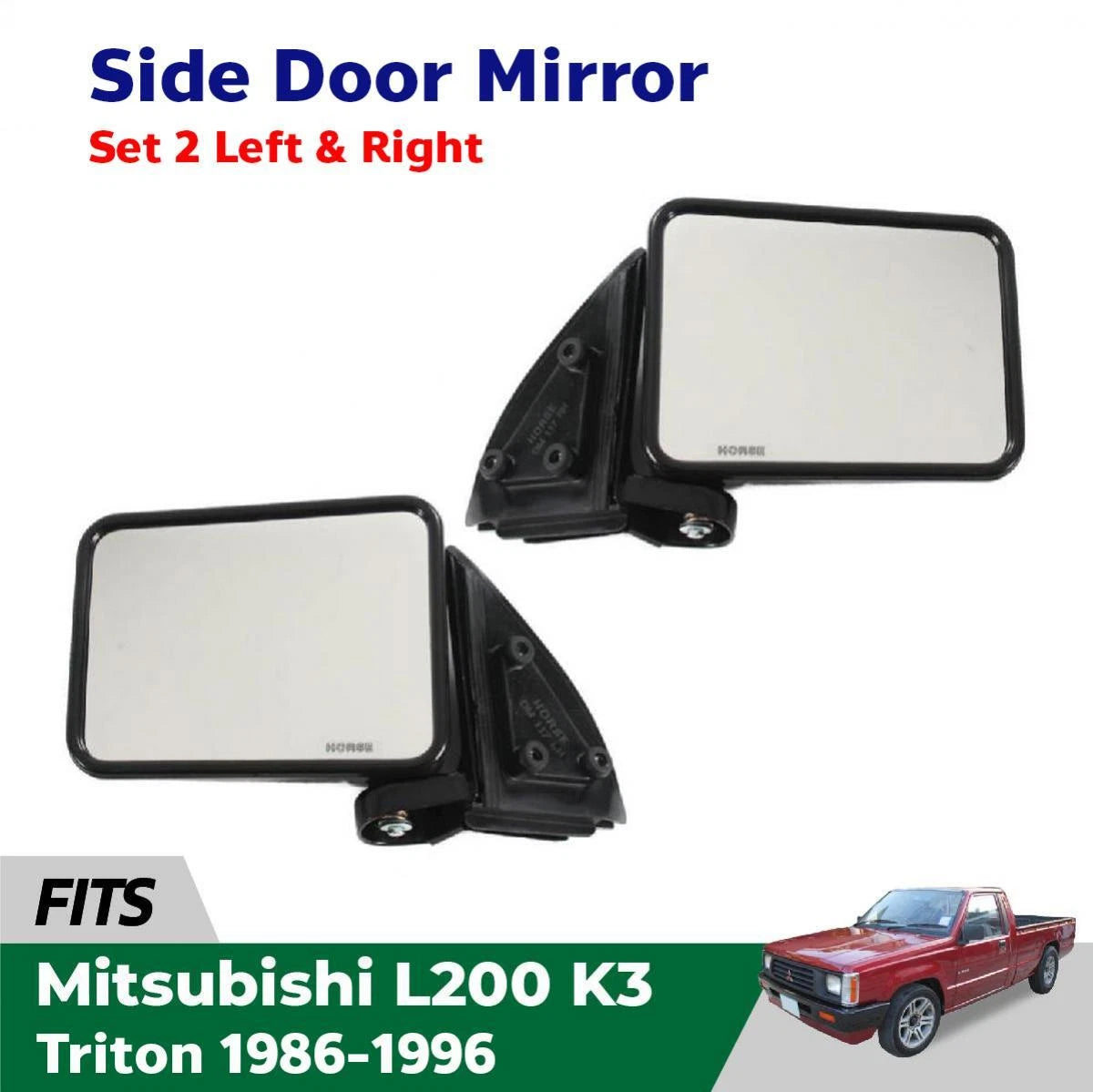 Side Mirror Rear View LH+RH Fits Mitsubishi L200 Mighty Max Pickup 1986-96 D06