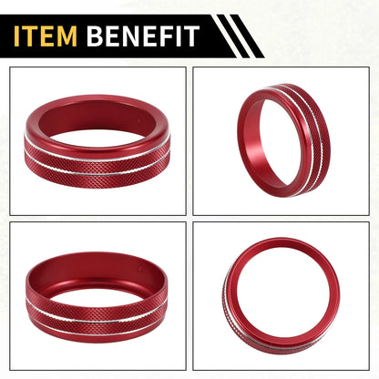 Light Switch Knob Cover Ring Red for GMC Sierra (14 - 18)