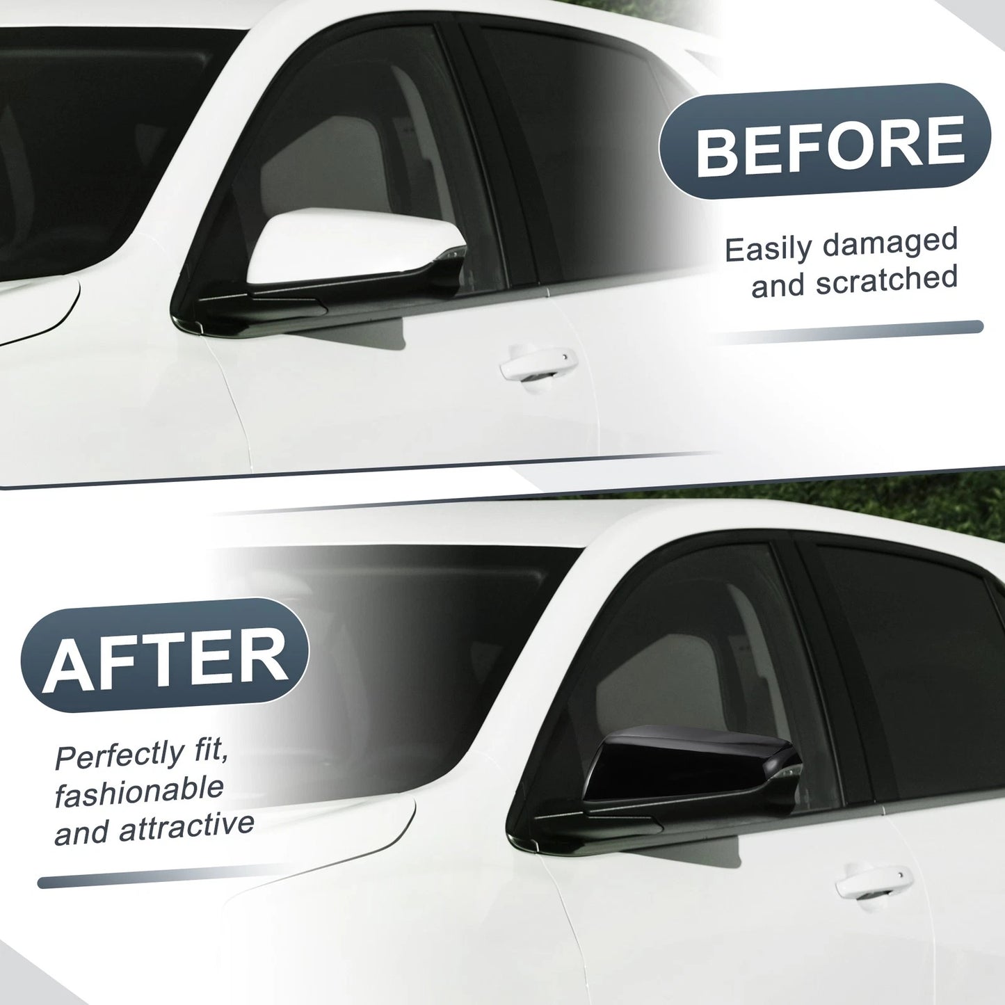 Left Side Rearview Mirror Cover Cap Gloss Black for Chevy Equinox, GMC (2010-2017)