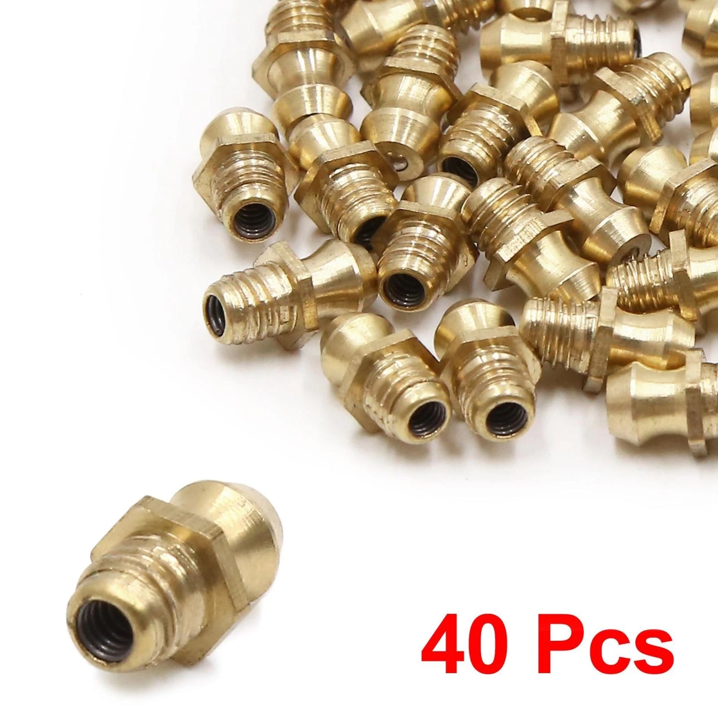 40pcs M6 x 1 Brass Straight Grease Nipple Fitting for Motorcycle Car