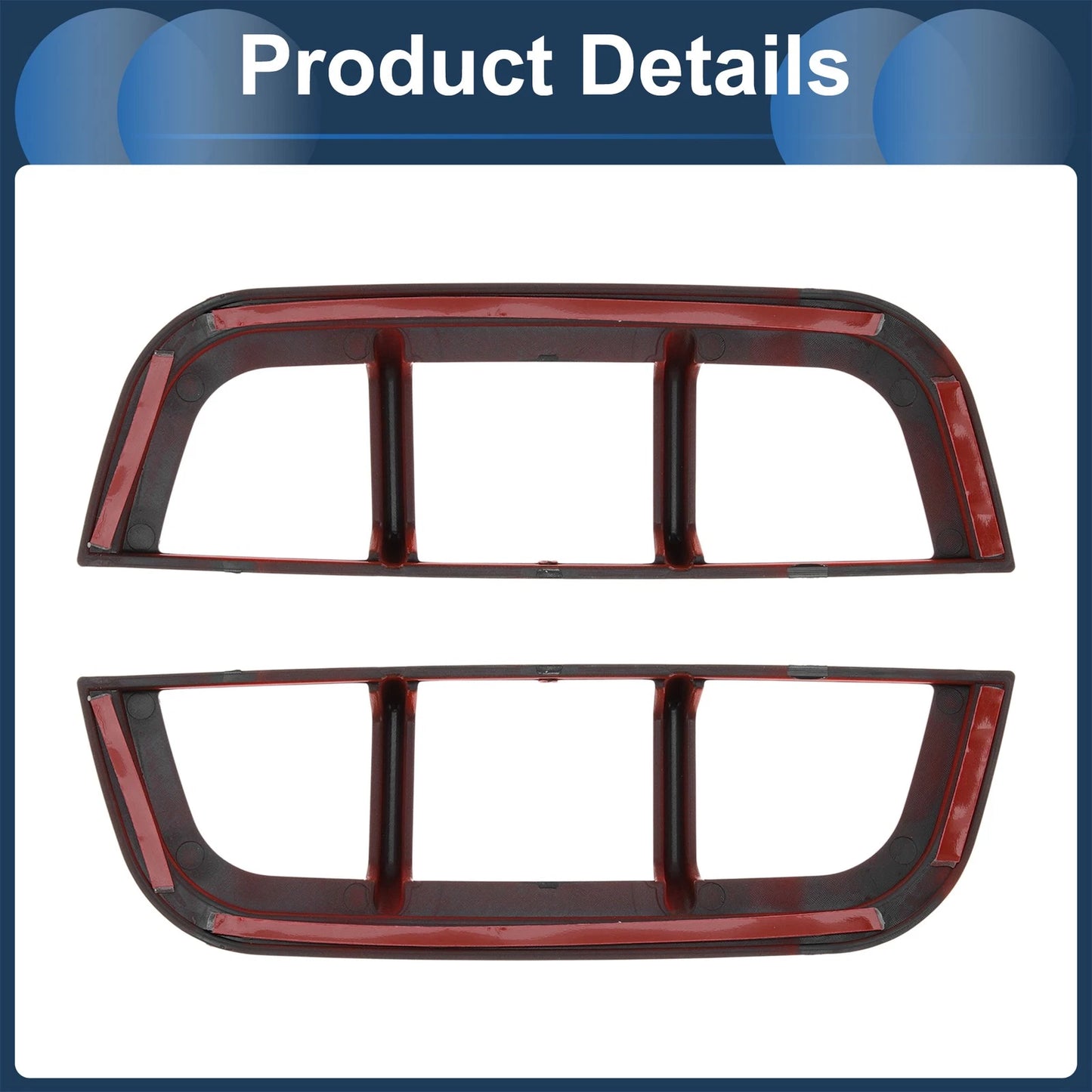 Pair Red Headlight Trim Bezels for Ford Bronco