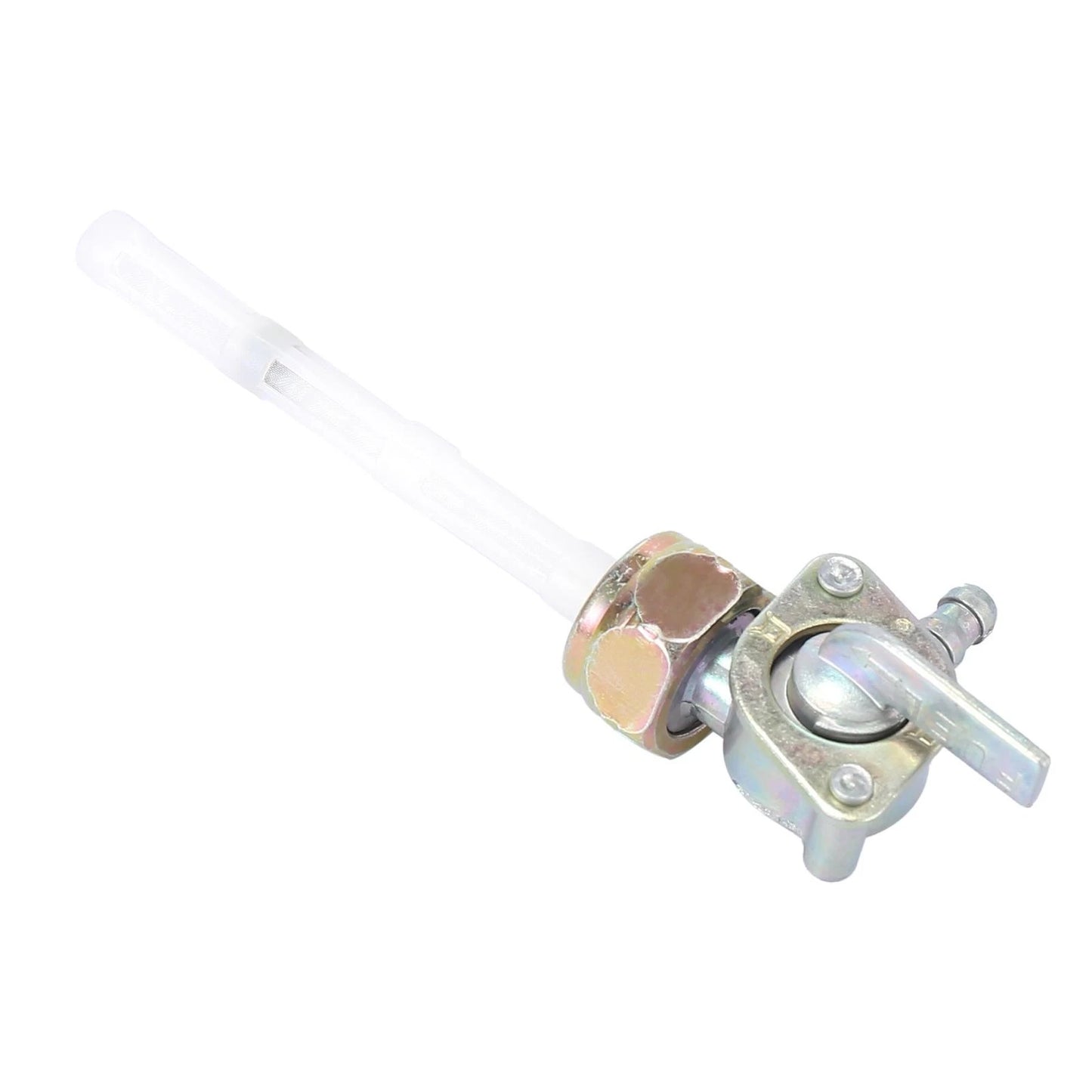 2 x Silver Tone Metal Motorcycle Oil Fuel Gas Tank Petcock Switch for JH70