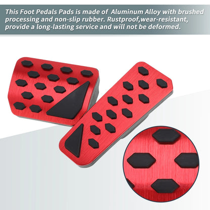 Auto Foot Pedal Pads Covers for Jeep Grand Cherokee (2022-2025) Red