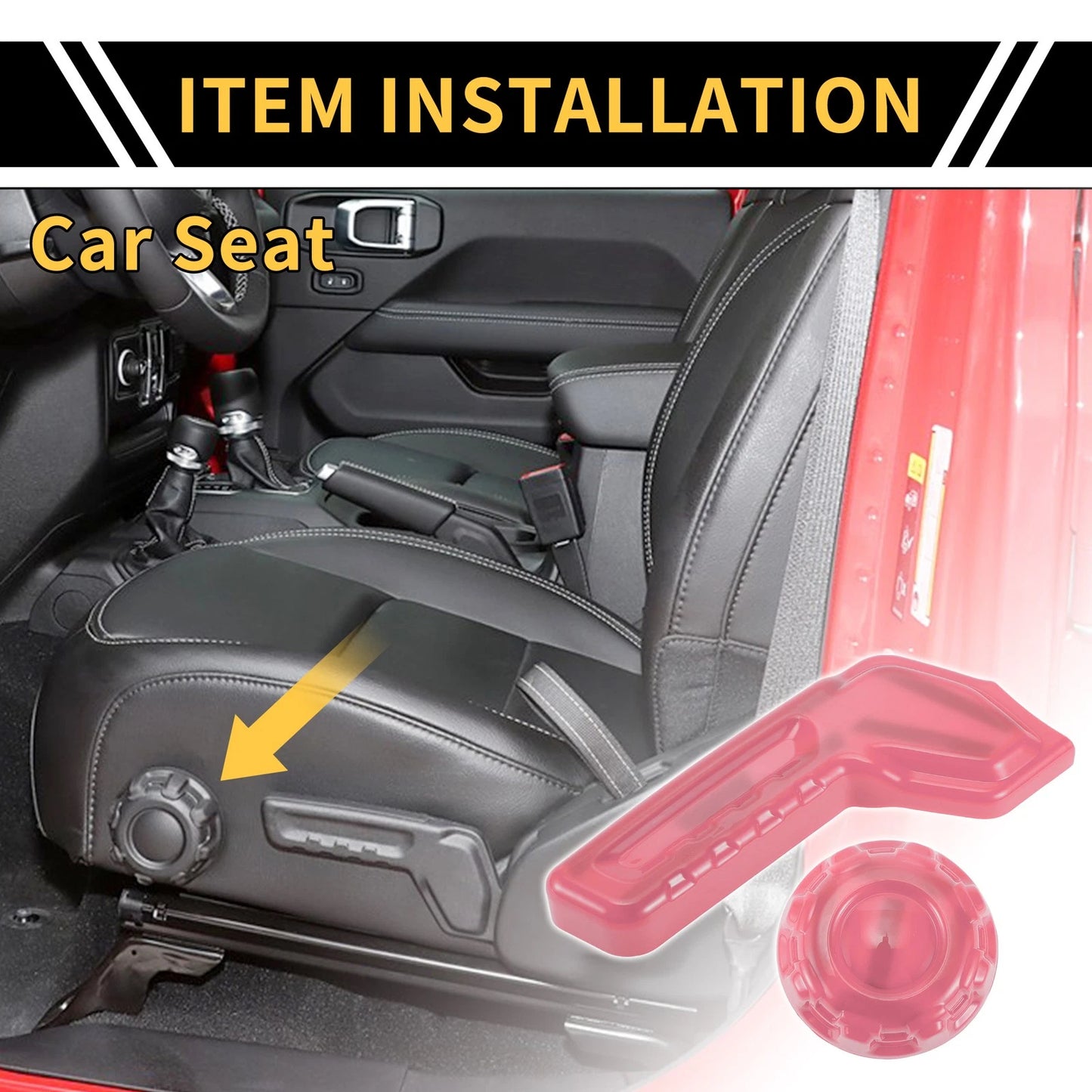Seat Adjustment Button Cover Trim for Jeep Gladiator JT (2018-2024) - Pink