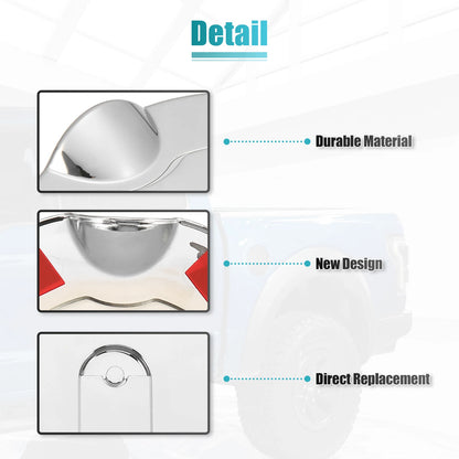 Chrome Plated Fuel Tank Filler Cap Cover Decoration Stick-on for GMC Sierra 3500