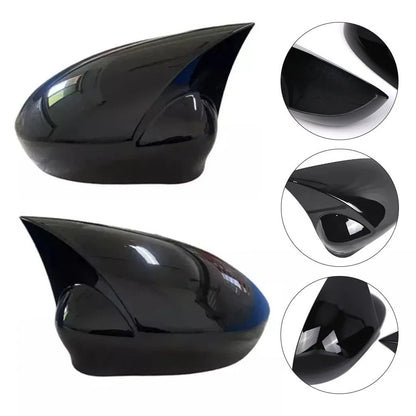 Mirror Cover Set Glossy Black for Fiat 500 / Grande Punto (2007–2010)
