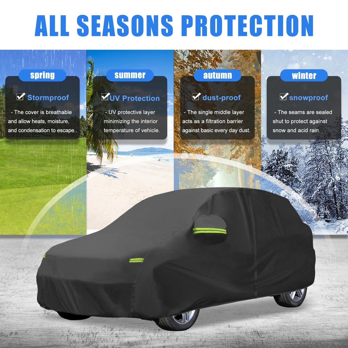Waterproof Full Car Cover with Zipper for BMW X1 (2009-2023) Black