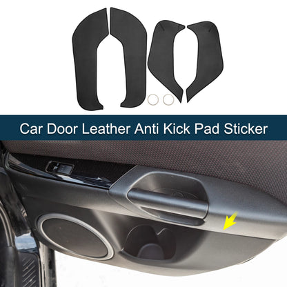 Car Door Leather Anti Kick Pad Sticker for BMW X3 (2018-2020) 1 Set Black