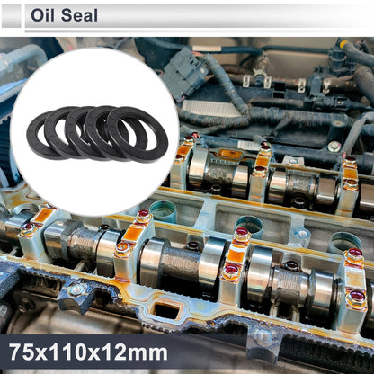 Oil Seal 75x110x12mm 5 x Seal Ring Rotary Shaft Nitrile Rubber for Car