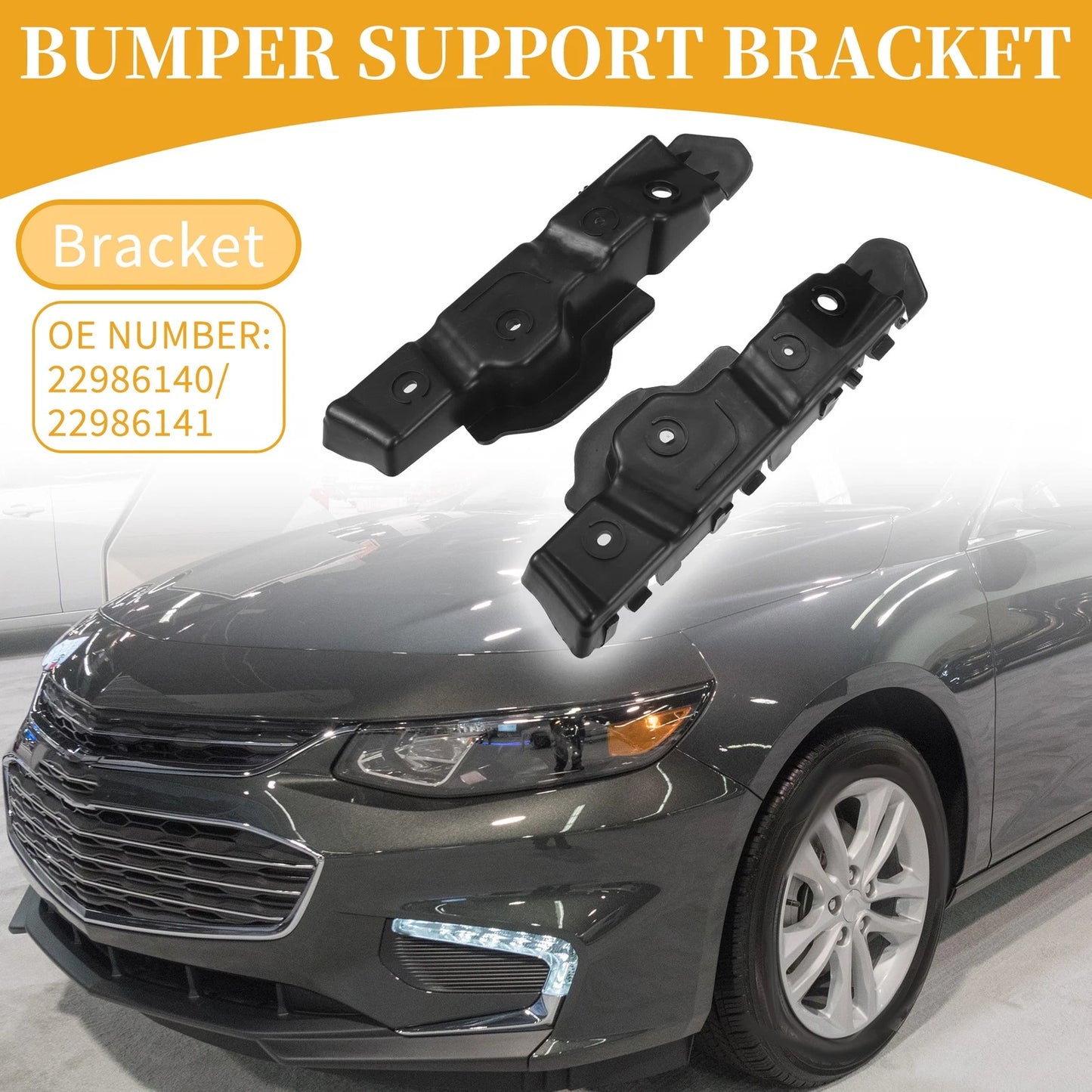 LH RH Side 1 Pair Bumper Support Bracket for Chevrolet Malibu (2013-2015)