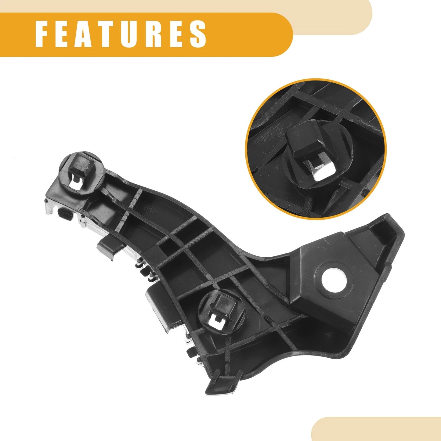 RH Front Bumper Support Bracket for Toyota Corolla (2004-2006) 1 Pc Black