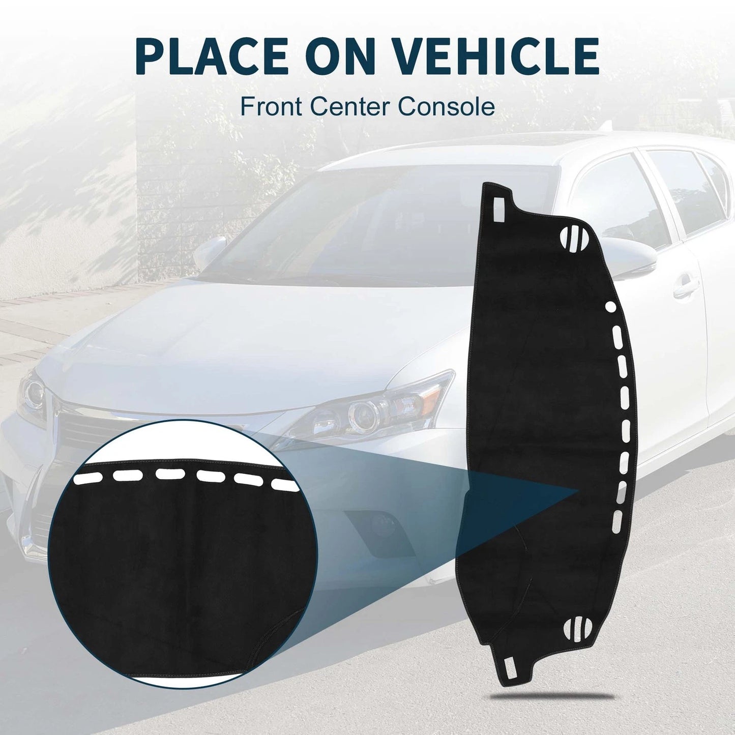 Dashboard Cover Mat for Lexus CT 200H (2011-2019) Sun Protector Pad Black