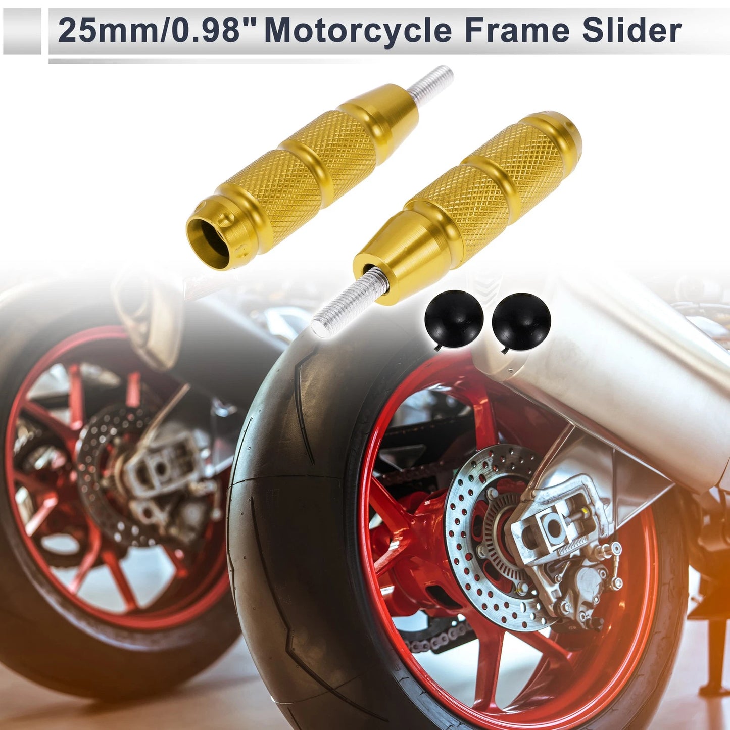 2 x Aluminum Alloy Motorcycle Slider Frame Gold Tone for Make Model