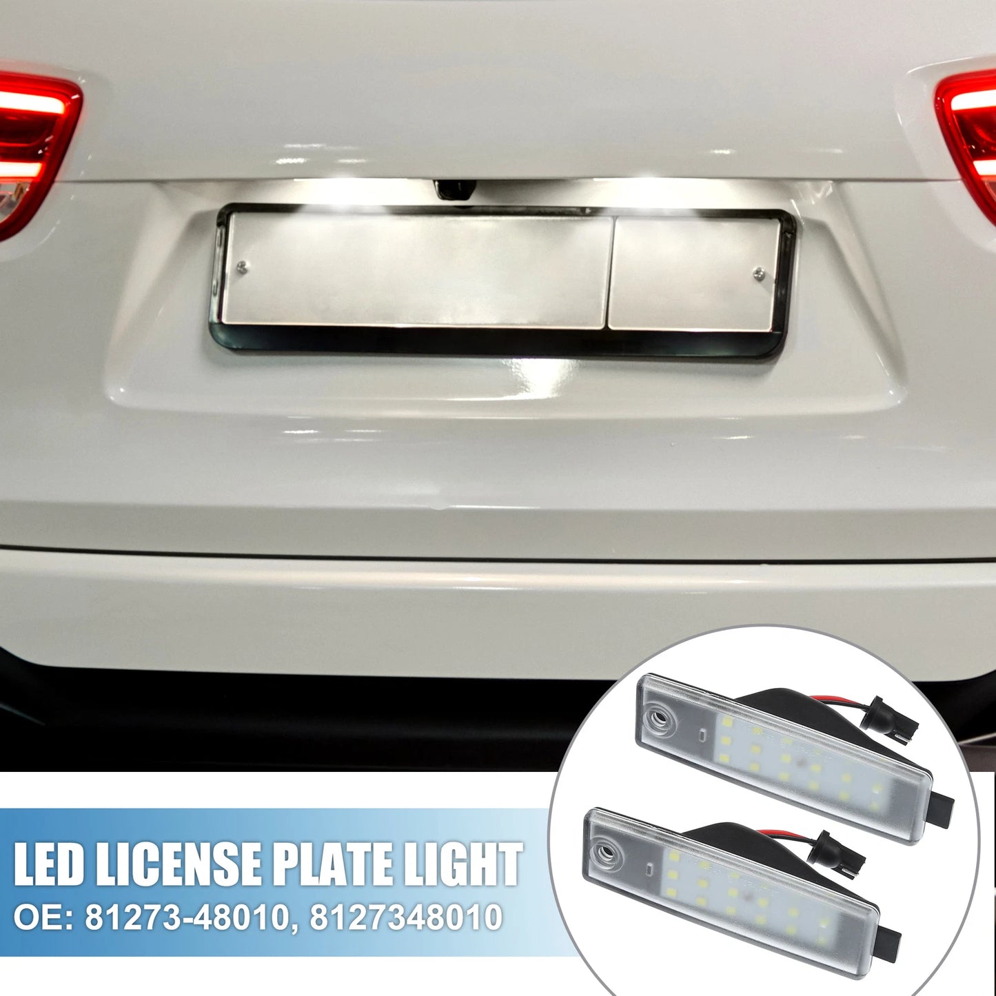 White LED License Plate Lights for Toyota RAV4 (2010-2014)