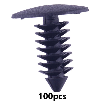 100pcs 9mm Bumper Clips Fastener for Auto Car Fender Push Pin