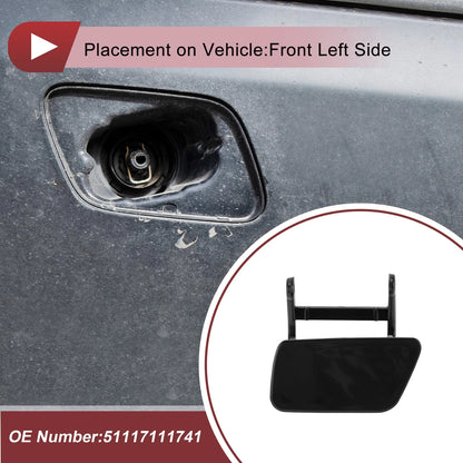 Bumper Headlight Washer Nozzle Cover for BMW 525i (2004-2005) Black