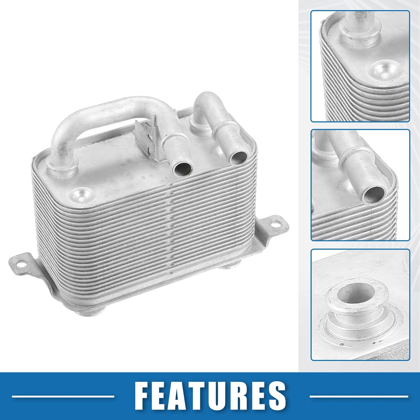 Engine Oil Cooler for BMW E60 2006-2010 (2 x Silver Tone)