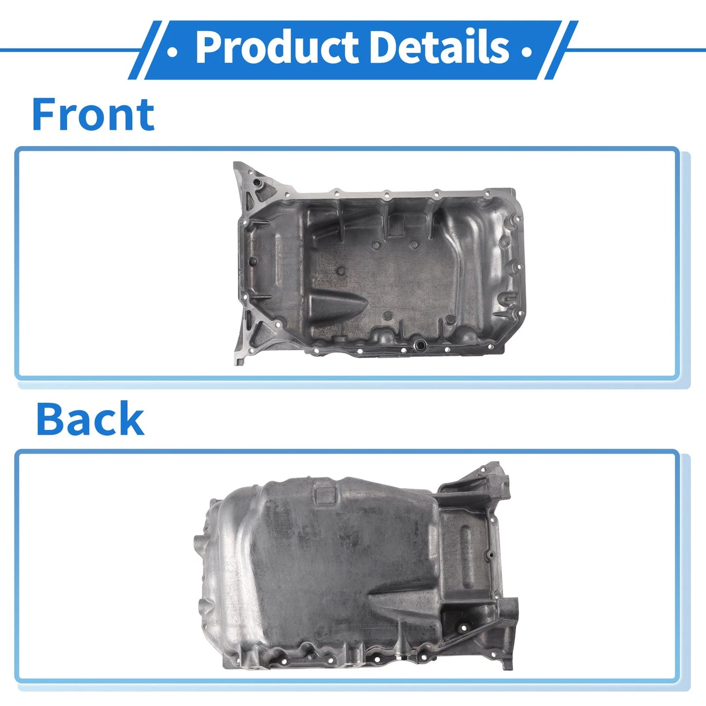 Engine Oil Pan for Honda CR-V 2010-2011 Aluminum Alloy Silver Tone