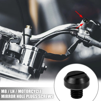 Mirror Hole Plugs / M8 / Screws Mirrors Caps Negative Black for Universal
