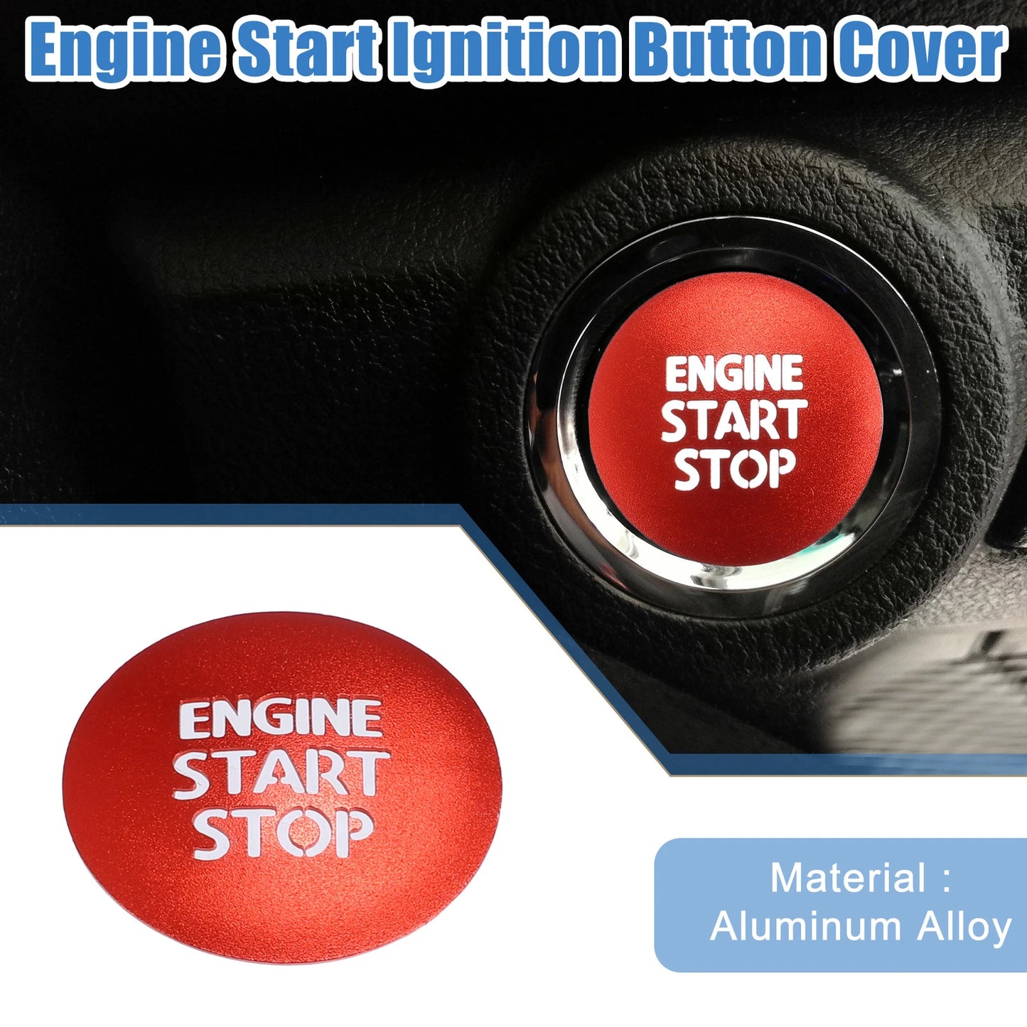 Red Engine Start Stop Ignition Button Cover for Toyota Tacoma (2016-2021)