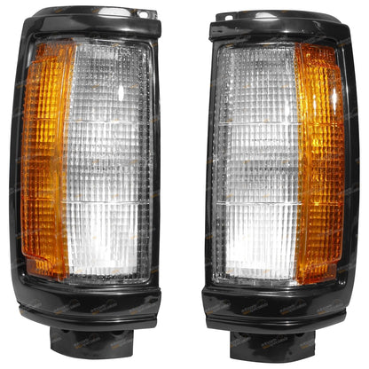 LH+RH Black Corner Lights Pair for Mitsubishi Triton ME MF MG MH MJ(1986-1996)