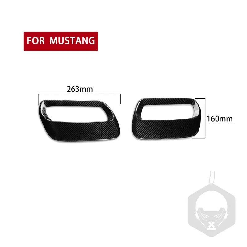 Real Carbon Fiber Hood Bonnet Air Vent Cover Trim for Ford Mustang 2018-2022