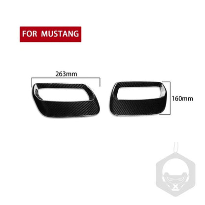 Real Carbon Fiber Hood Bonnet Air Vent Cover Trim for Ford Mustang 2018-2022