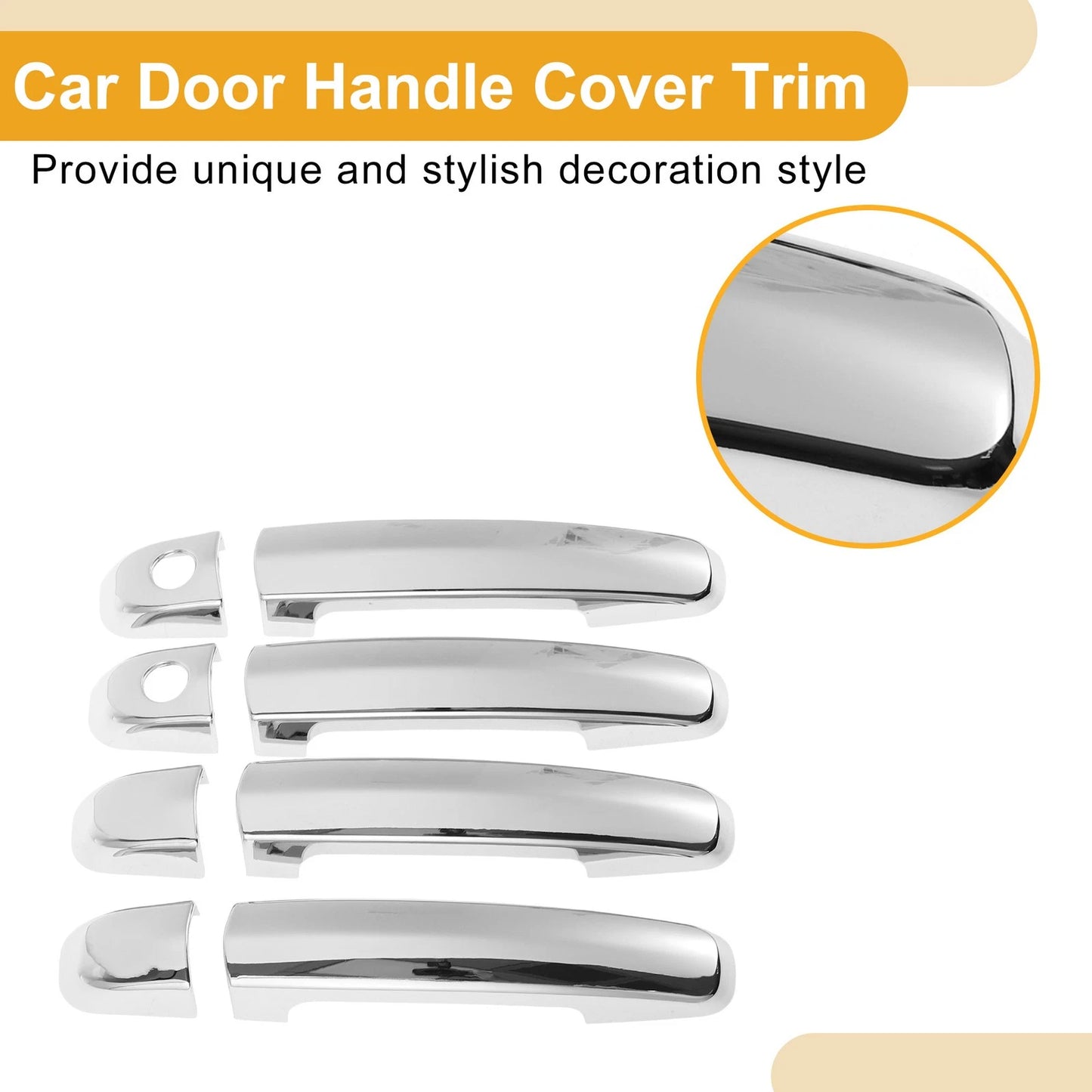 Silver Tone Car Door Handle Cover Trim for Suzuki Swift (2005-2017) - 1 Set