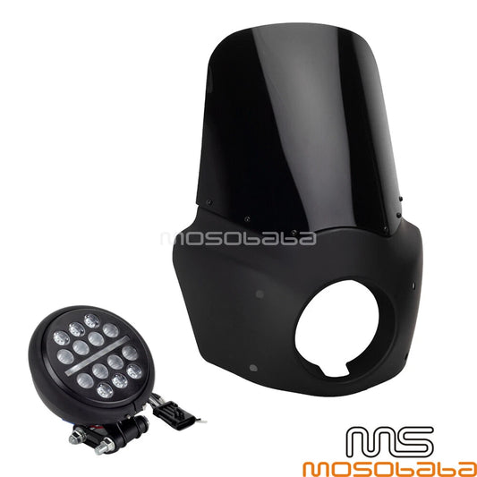 15" Windshield Fairing + 5.75" LED Headlight for Harley Low Rider (2020-2023)