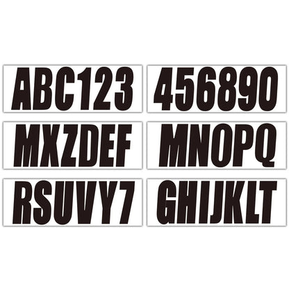 Custom Boat Registration Numbers Black Decal Sticker Set A-Z & 0-9