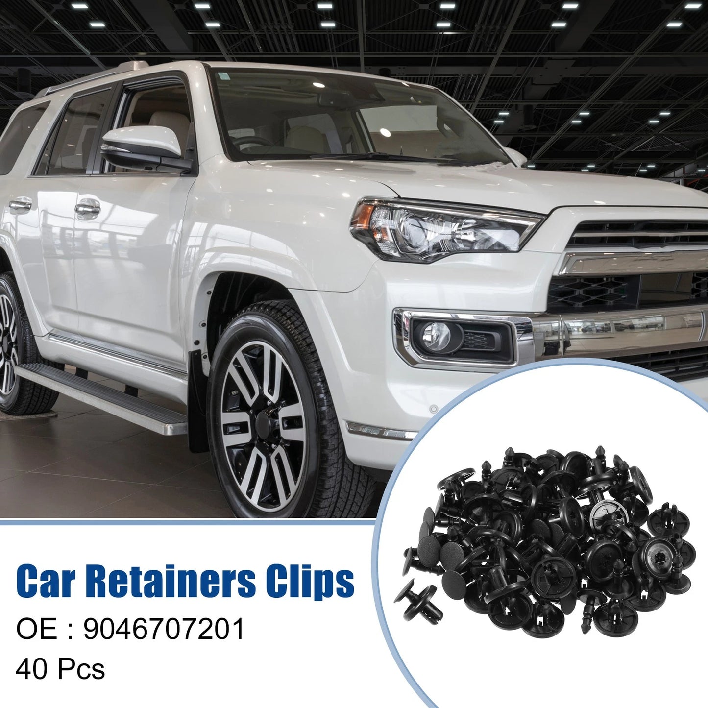 40 Pcs Front Fender Retainers Clips Push Type Rivets for Toyota