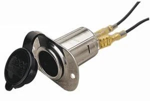 12V Power Socket Stainless Steel Cigarette Lighter Adapter for Boat/Caravan