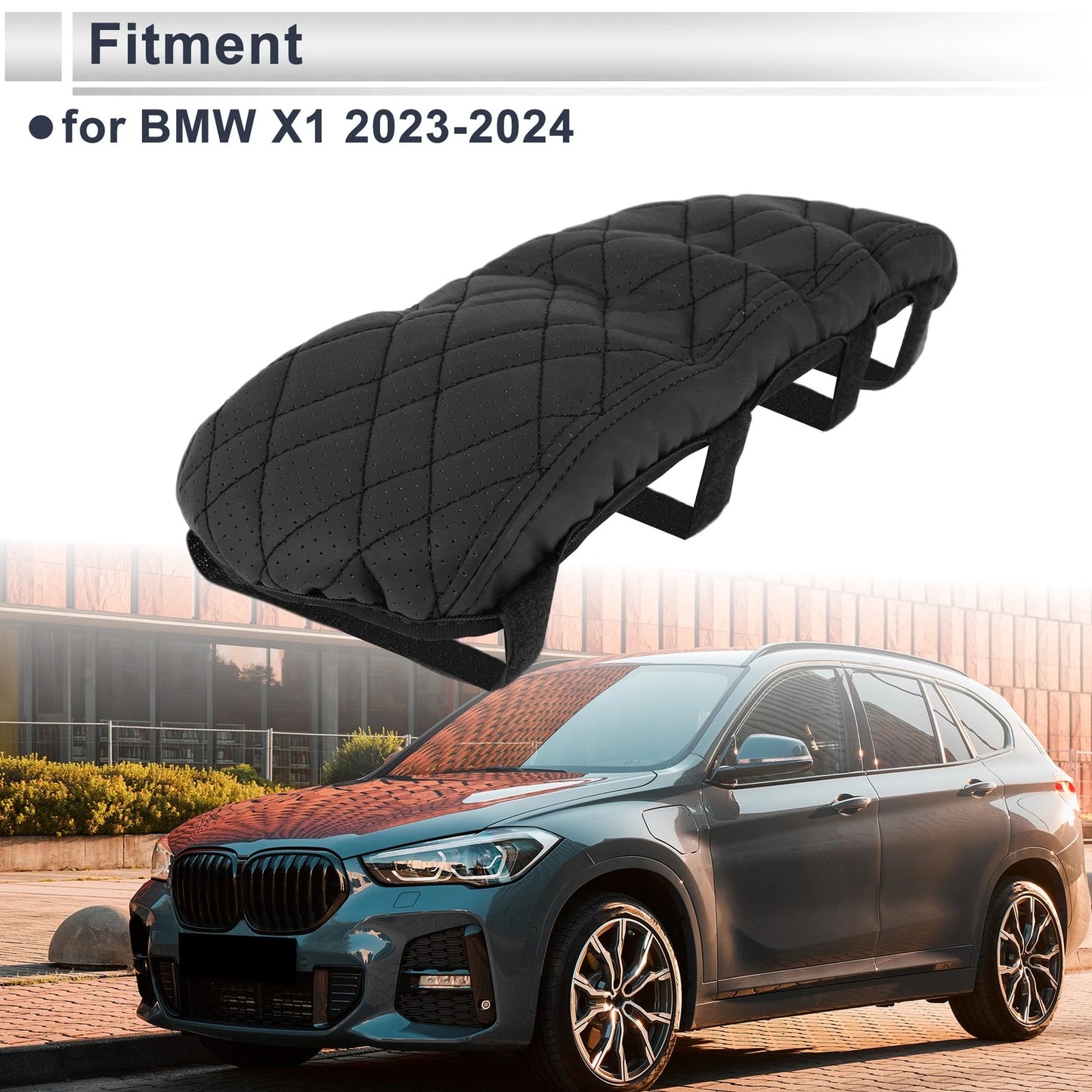 Car Center Console Cover for BMW X1 2023-2024 Black 1 x Piece