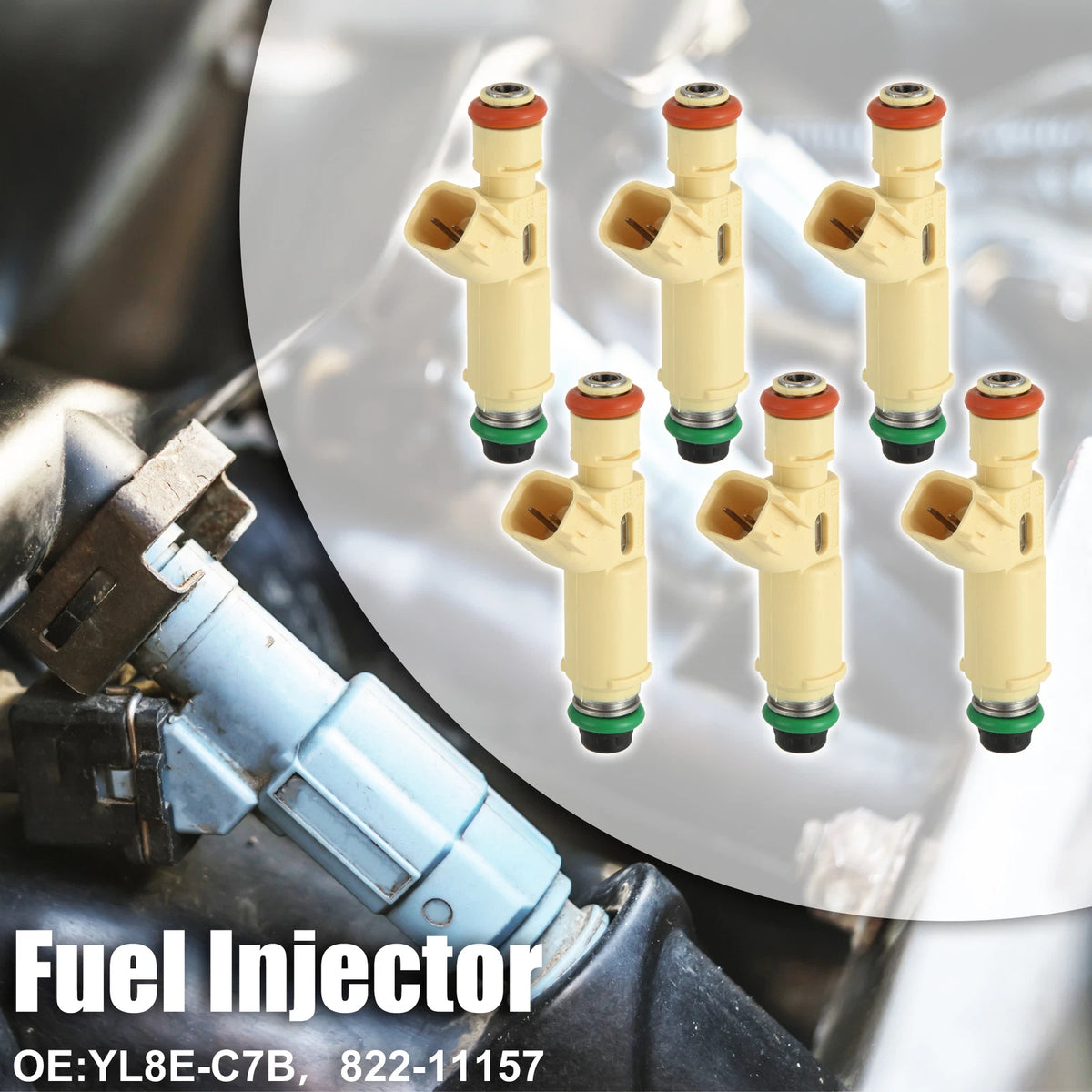 6 Pcs Fuel Injector Nozzle for Ford Escape 2.0L 3.0L (2001-2003)