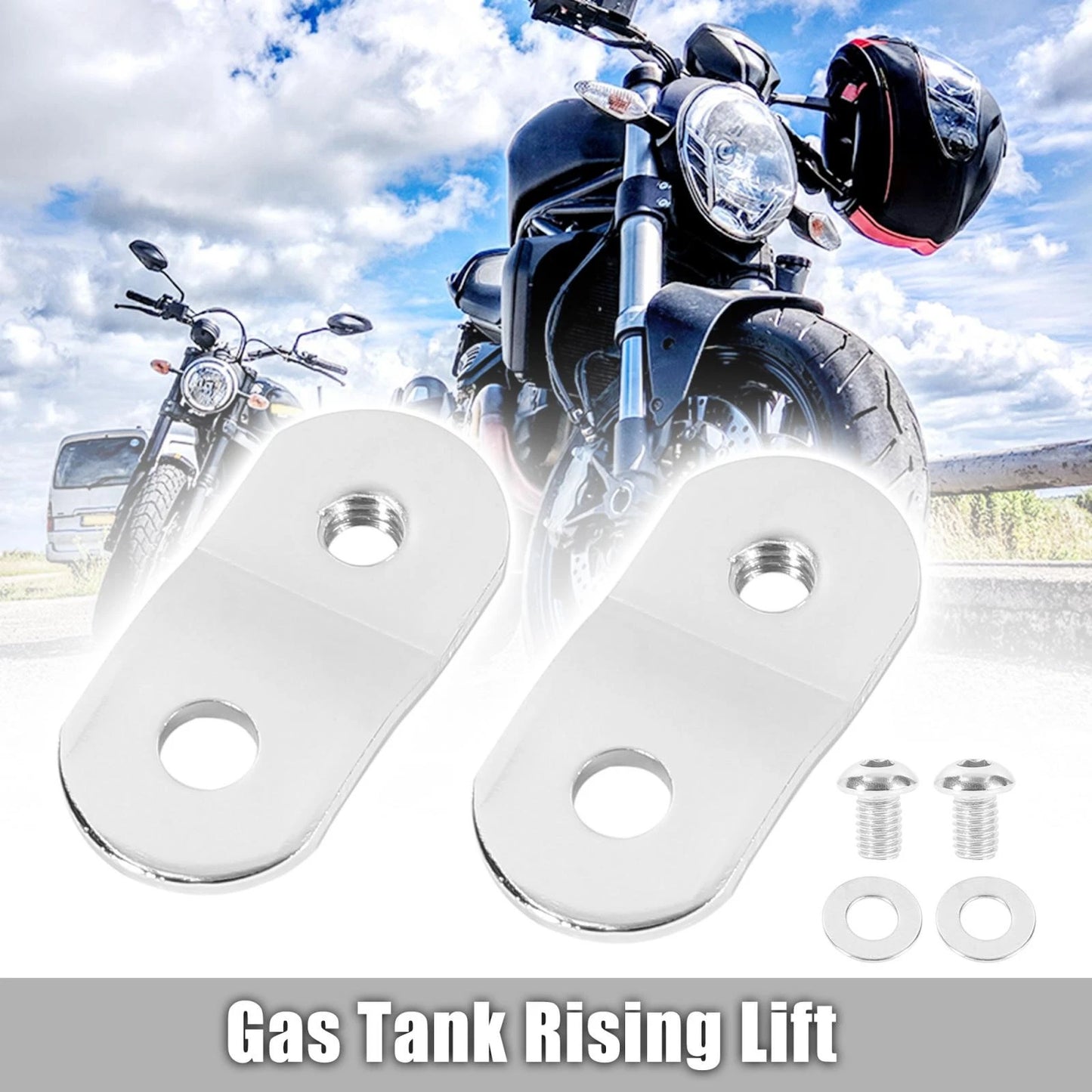 1 Inch Gas Tank Rising Lift Kit Silver Tone for Harley-Davidson