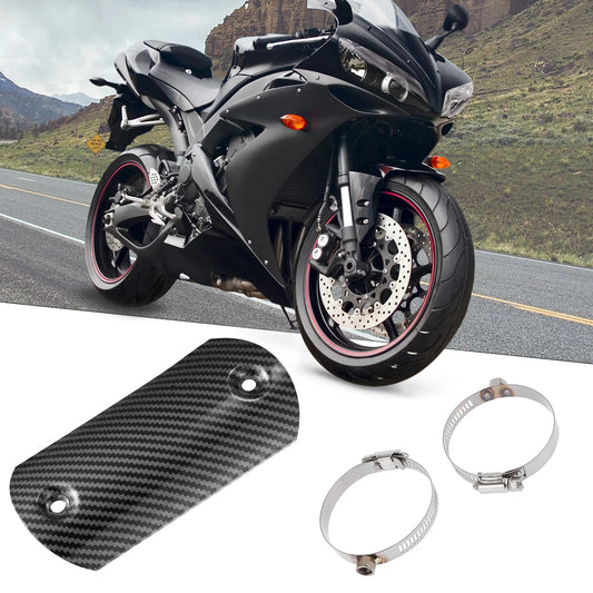 1 Set 5.63'' Exhaust Muffler Pipe Protector Carbon Fiber Pattern for Motorcycle
