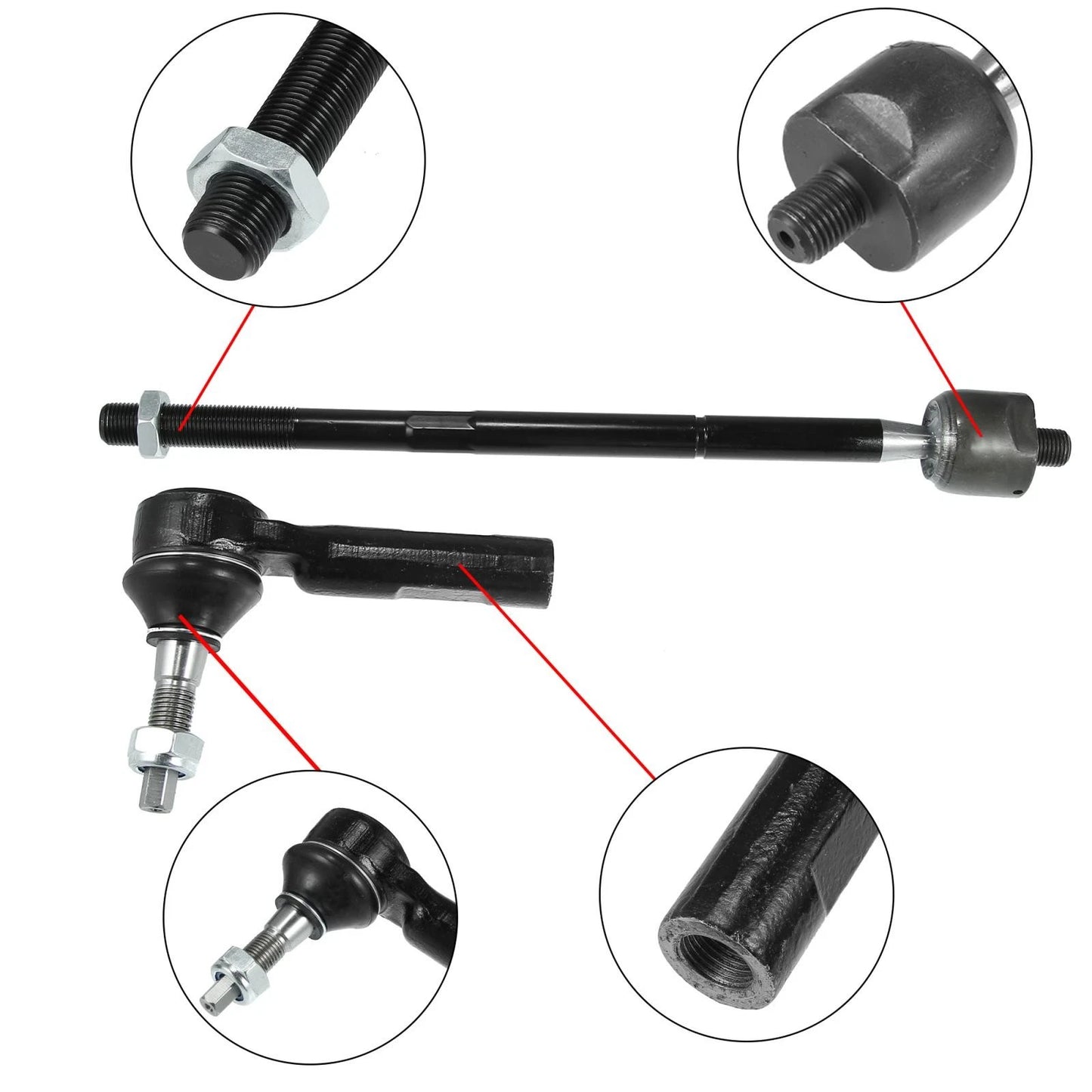 4 x Front Inner Outer Tie Rods for Dodge Challenger Charger (2011-2019)